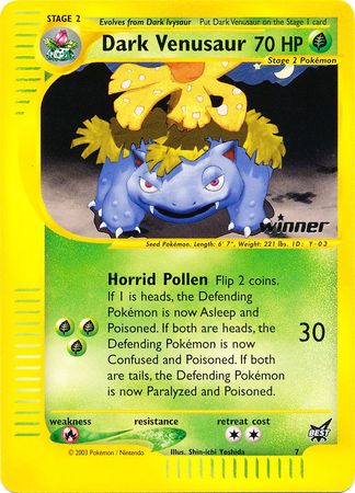 Dark Venusaur (7) (Winner) [Best of Promos] | Cracking-Singles