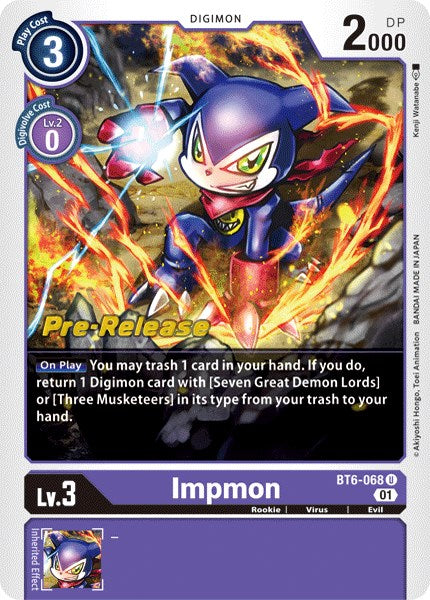 Impmon [BT6-068] [Double Diamond Pre-Release Cards] | Cracking-Singles