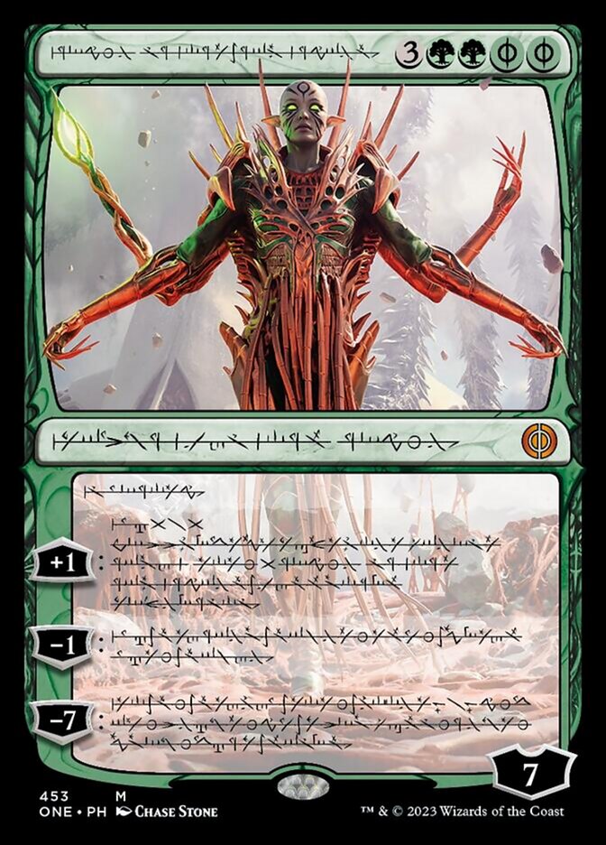 Nissa, Ascended Animist (Phyrexian Step-and-Compleat Foil) [Phyrexia: All Will Be One] | Cracking-Singles