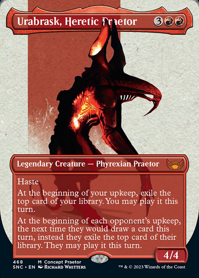 Urabrask, Heretic Praetor (Borderless Concept Praetors) [Phyrexia: All Will Be One] | Cracking-Singles