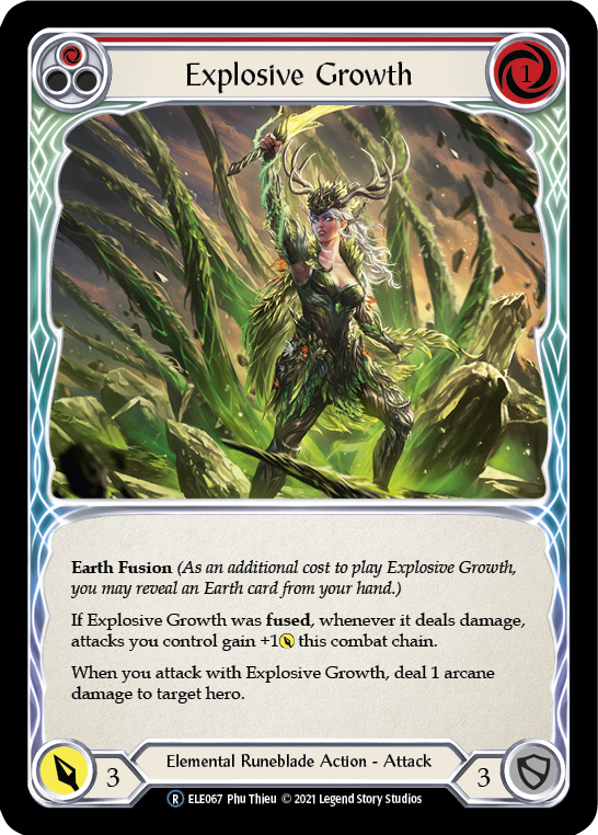 Explosive Growth (Red) [U-ELE067] Unlimited Rainbow Foil | Cracking-Singles