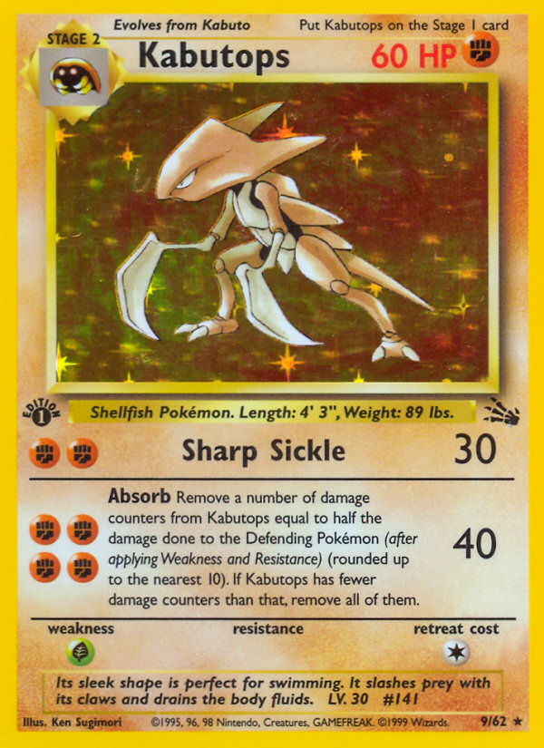 Kabutops (9/62) [Fossil 1st Edition] | Cracking-Singles