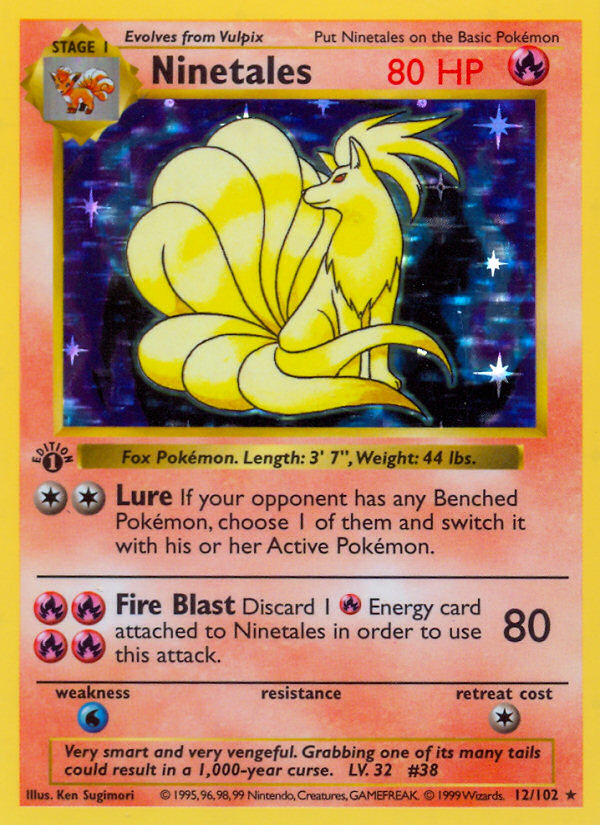 Ninetales (12/102) (Shadowless) [Base Set 1st Edition] | Cracking-Singles