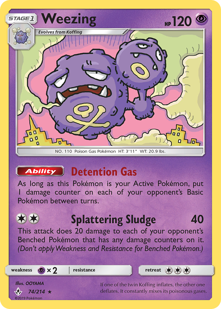 Weezing (74/214) [Sun & Moon: Unbroken Bonds] | Cracking-Singles