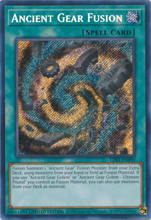 Ancient Gear Fusion [LDS1-EN090] Secret Rare | Cracking-Singles