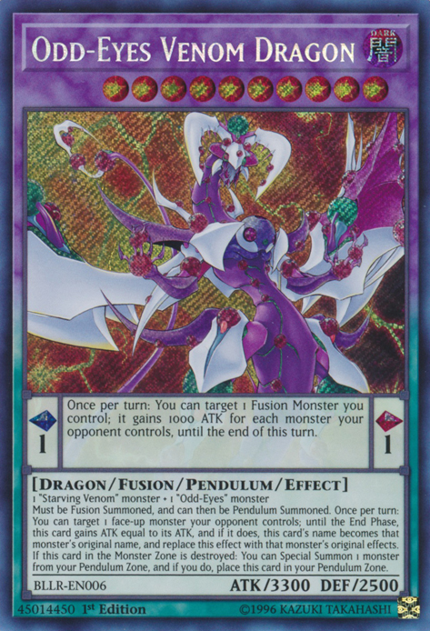 Odd-Eyes Venom Dragon [BLLR-EN006] Secret Rare | Cracking-Singles