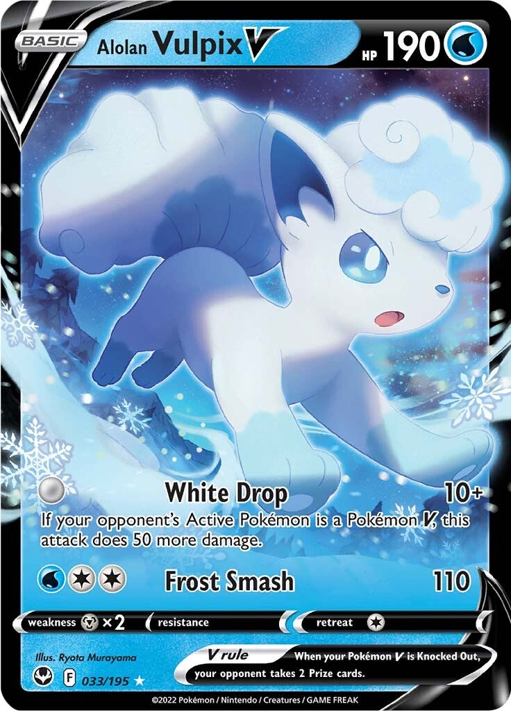 Alolan Vulpix V (033/195) [Sword & Shield: Silver Tempest] | Cracking-Singles