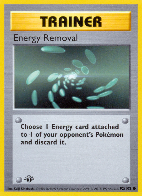 Energy Removal (92/102) (Shadowless) [Base Set 1st Edition] | Cracking-Singles