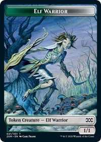 Elf Warrior // Plant Double-sided Token [Double Masters Tokens] | Cracking-Singles