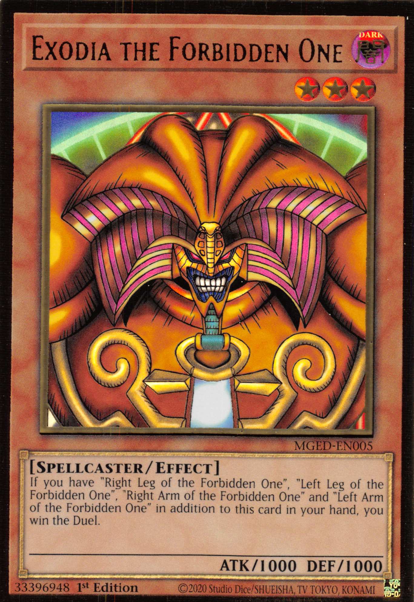 Exodia the Forbidden One [MGED-EN005] Gold Rare | Cracking-Singles