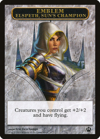 Emblem - Elspeth, Sun's Champion [Theros Tokens] | Cracking-Singles