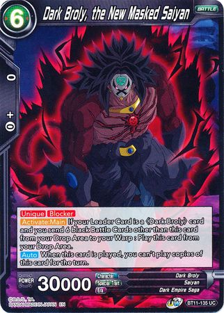 Dark Broly, the New Masked Saiyan [BT11-135] | Cracking-Singles