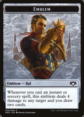 Emblem - Ral, Izzet Viceroy [Mythic Edition Tokens] | Cracking-Singles