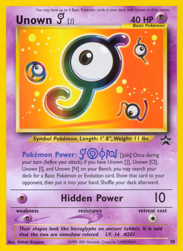 Unown [J] (38) [Wizards of the Coast: Black Star Promos] | Cracking-Singles