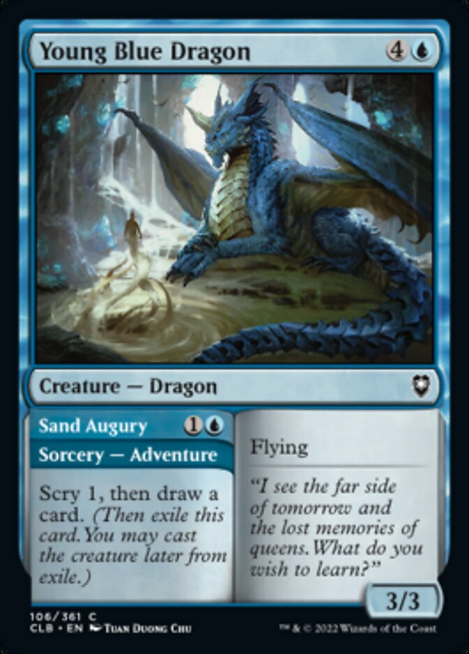 Young Blue Dragon // Sand Augury [Commander Legends: Battle for Baldur's Gate] | Cracking-Singles