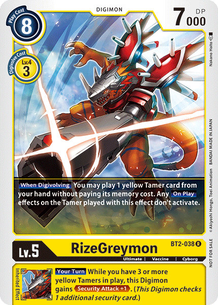 RizeGreymon [BT2-038] (Tournament Pack) [Release Special Booster Ver.1.5 Promos] | Cracking-Singles