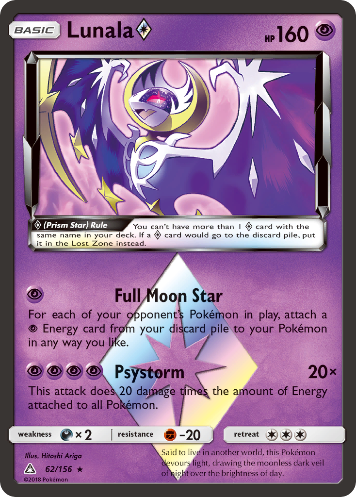 Lunala (62/156) (Prism Star) [Sun & Moon: Ultra Prism] | Cracking-Singles