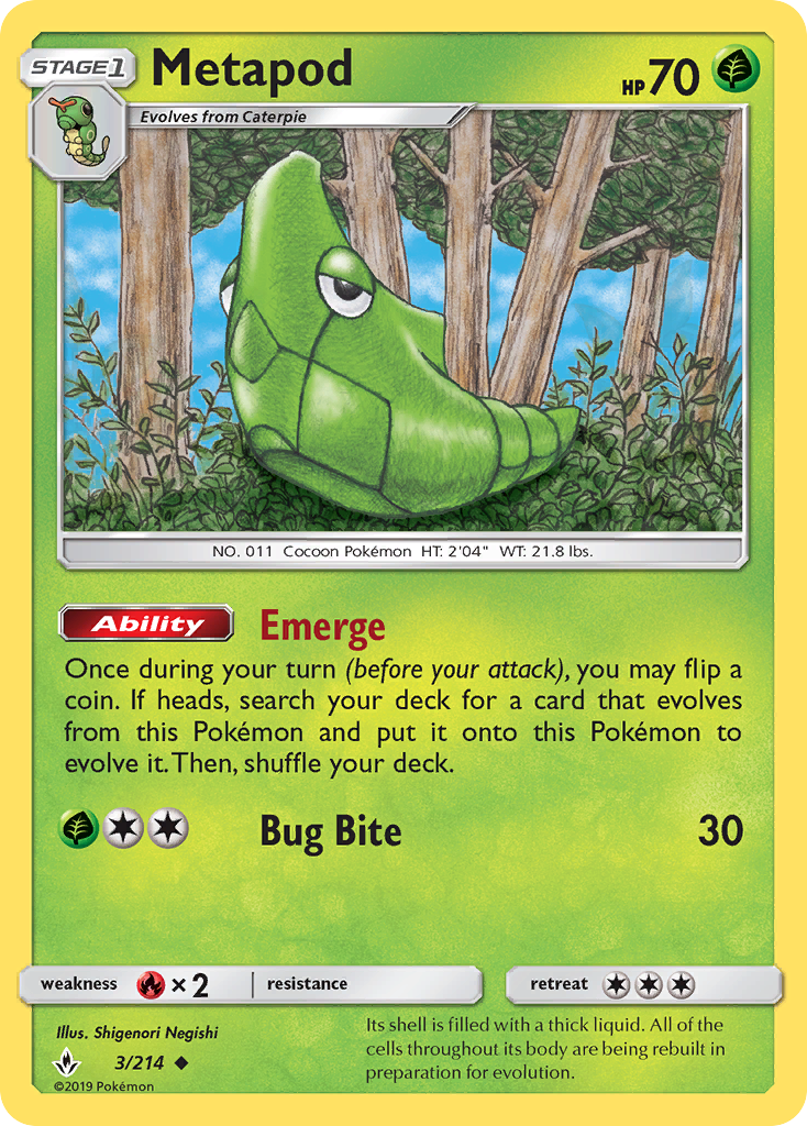 Metapod (3/214) [Sun & Moon: Unbroken Bonds] | Cracking-Singles