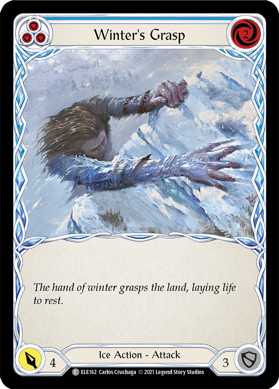 Winter's Grasp (Blue) [ELE162] (Tales of Aria)  1st Edition Rainbow Foil | Cracking-Singles