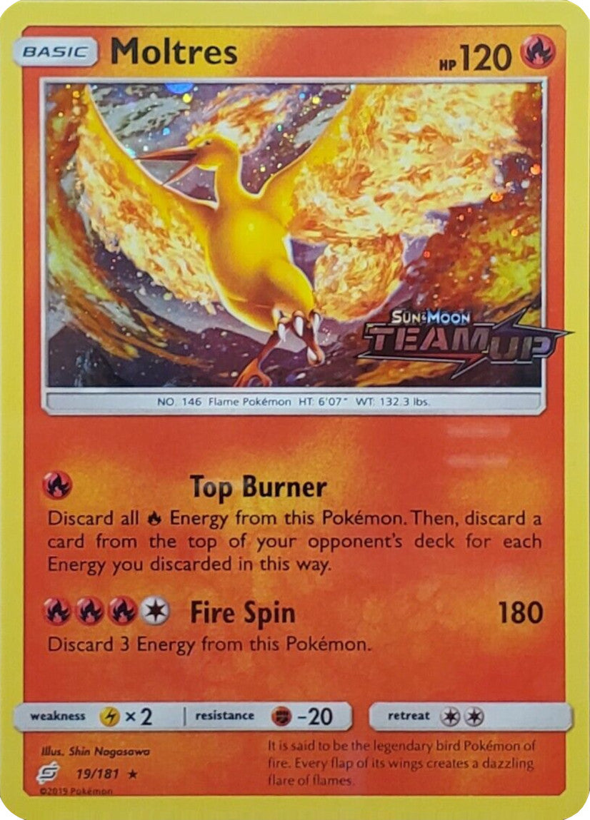 Moltres (19/181) (Stamped) [Sun & Moon: Team Up] | Cracking-Singles