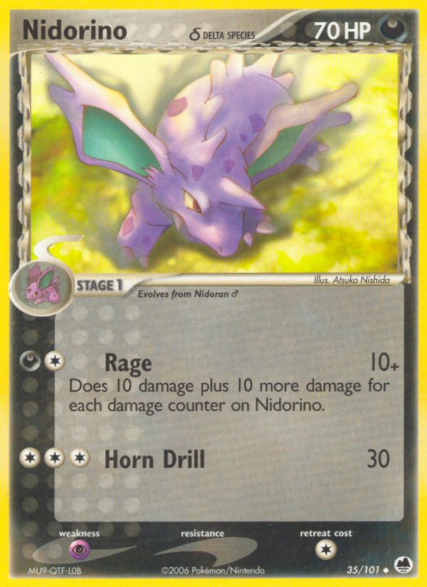 Nidorino (35/101) (Delta Species) [EX: Dragon Frontiers] | Cracking-Singles