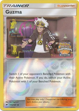 Guzma (115/147) (League Promo) (Staff) [Sun & Moon: Burning Shadows] | Cracking-Singles