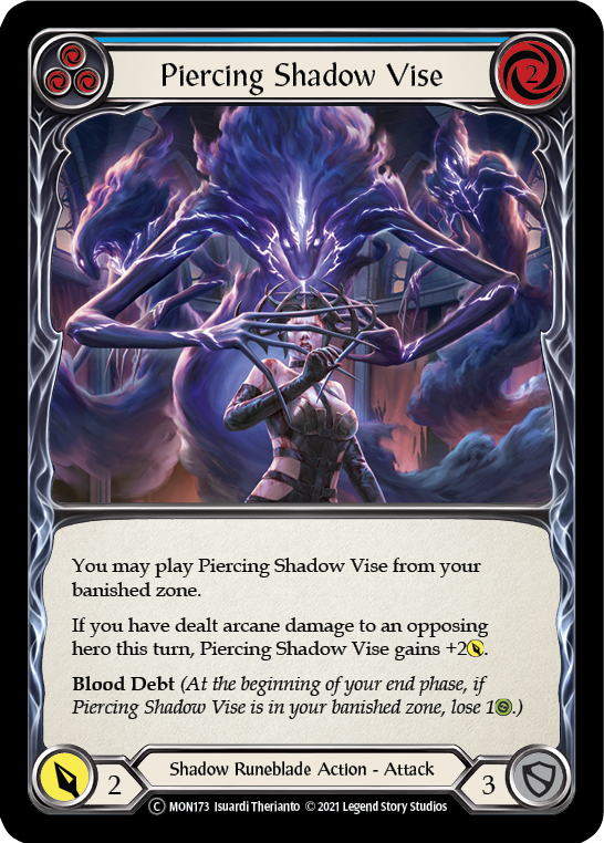 Piercing Shadow Vise (Blue) (Rainbow Foil) [U-MON173-RF] Unlimited Rainbow Foil | Cracking-Singles