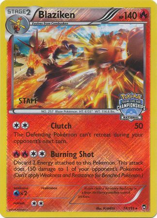 Blaziken (14/111) (Staff National Championship Promo) [XY: Furious Fists] | Cracking-Singles