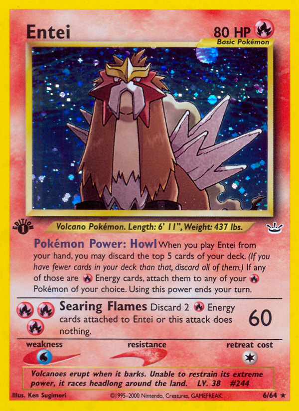 Entei (6/64) [Neo Revelation 1st Edition] | Cracking-Singles