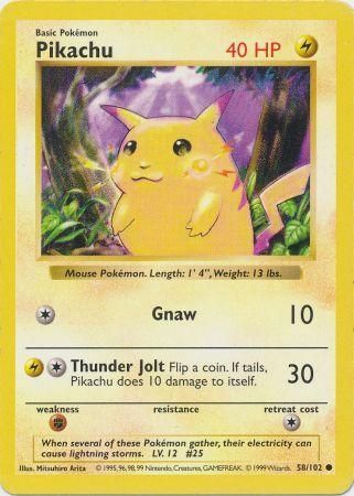 Pikachu (58/102) [Base Set Shadowless Unlimited] | Cracking-Singles