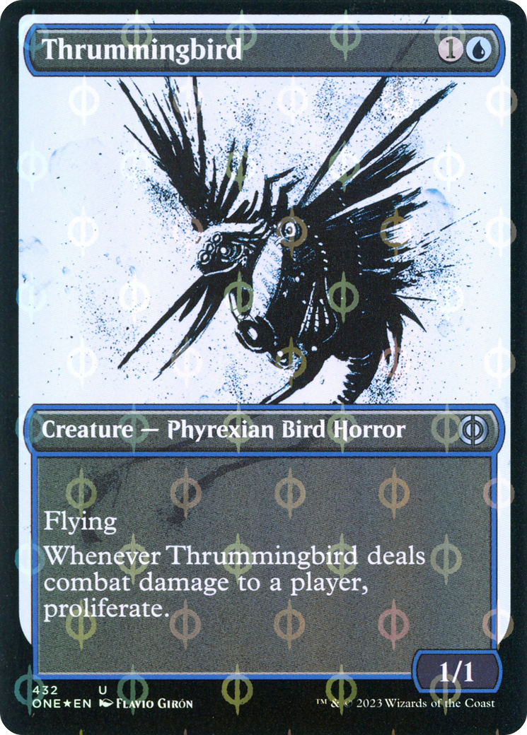 Thrummingbird (Showcase Ichor Step-and-Compleat Foil) [Phyrexia: All Will Be One] | Cracking-Singles