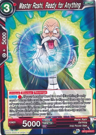 Master Roshi, Ready for Anything [BT12-010] | Cracking-Singles