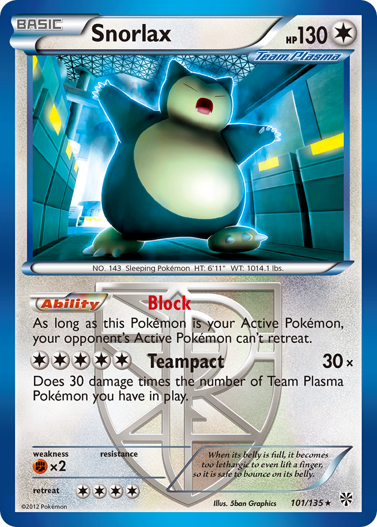 Snorlax (101/135) [Black & White: Plasma Storm] | Cracking-Singles