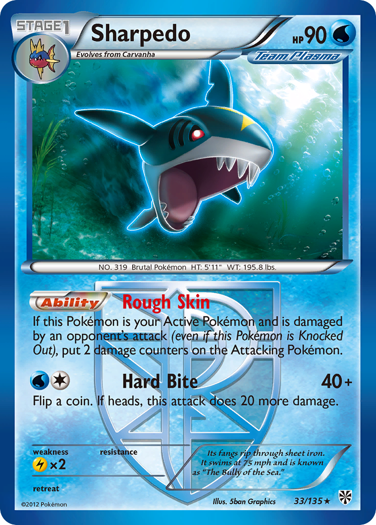 Sharpedo (33/135) [Black & White: Plasma Storm] | Cracking-Singles