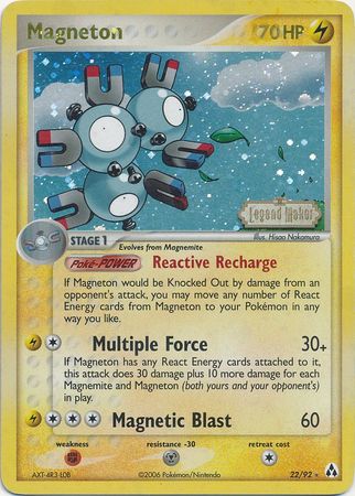 Magneton (22/92) (Stamped) [EX: Legend Maker] | Cracking-Singles