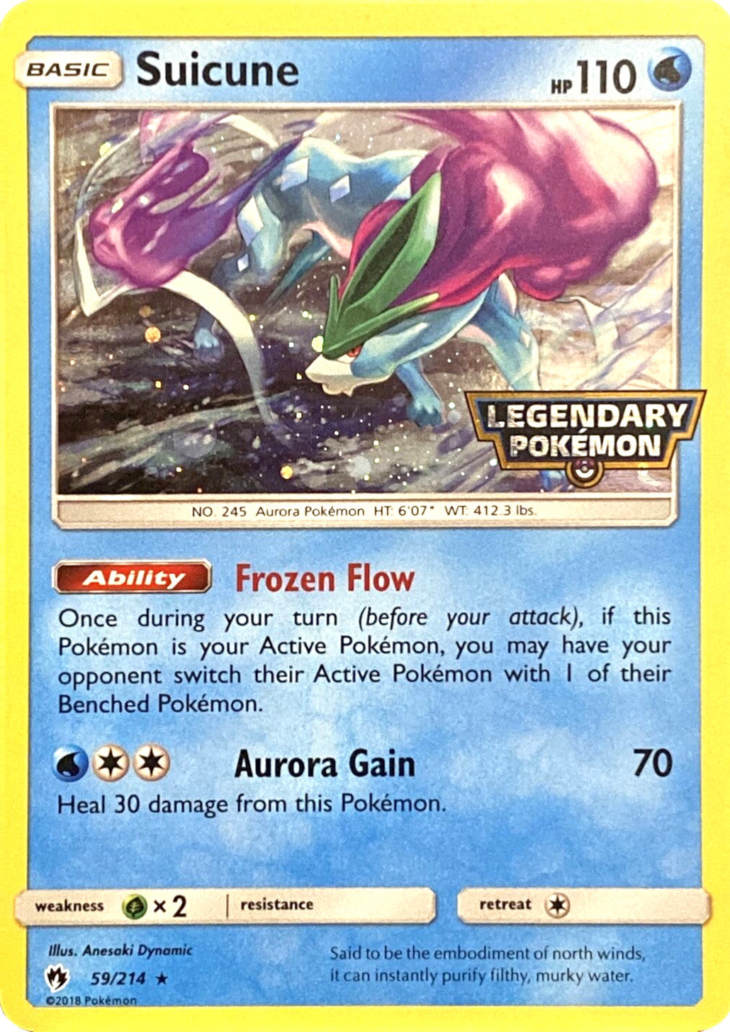 Suicune (59/214) (Legendary Pokemon Stamped) [Sun & Moon: Lost Thunder] | Cracking-Singles