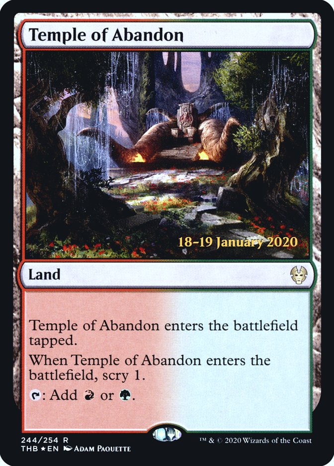 Temple of Abandon [Theros Beyond Death Prerelease Promos] | Cracking-Singles