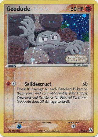 Geodude (53/92) (Stamped) [EX: Legend Maker] | Cracking-Singles