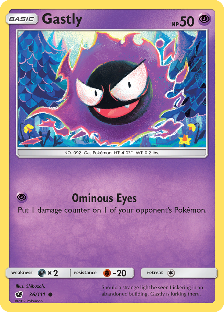 Gastly (36/111) [Sun & Moon: Crimson Invasion] | Cracking-Singles