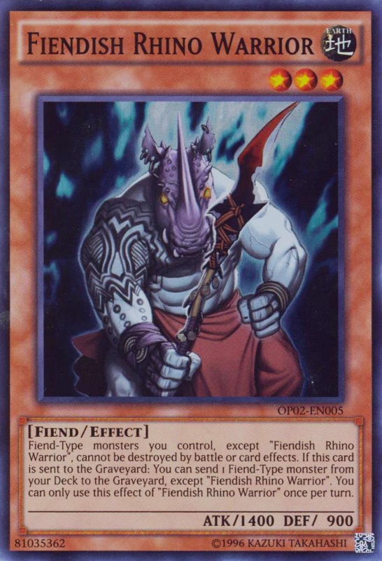 Fiendish Rhino Warrior [OP02-EN005] Super Rare | Cracking-Singles