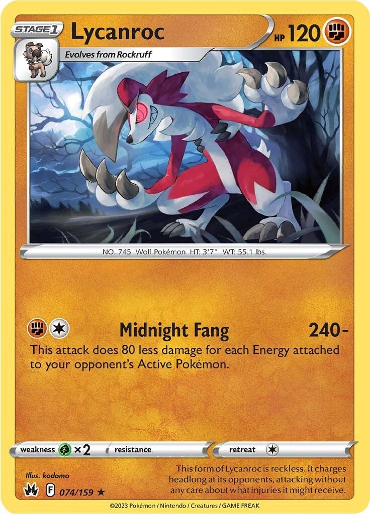 Lycanroc (074/159) [Sword & Shield: Crown Zenith] | Cracking-Singles