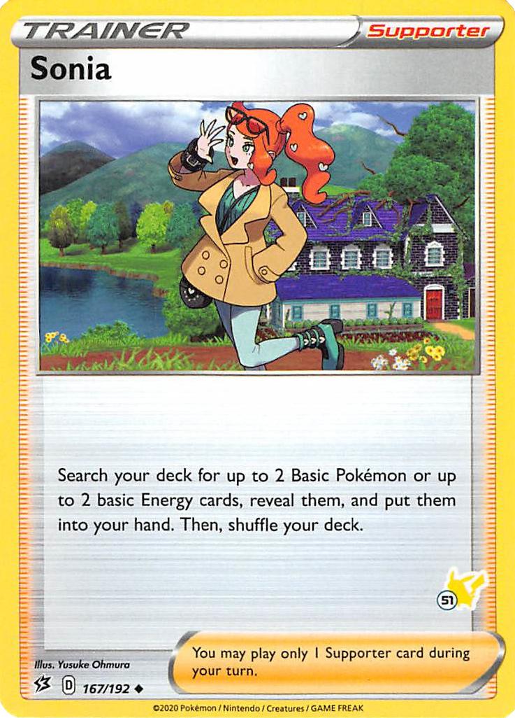 Sonia (167/192) (Pikachu Stamp #51) [Battle Academy 2022] | Cracking-Singles