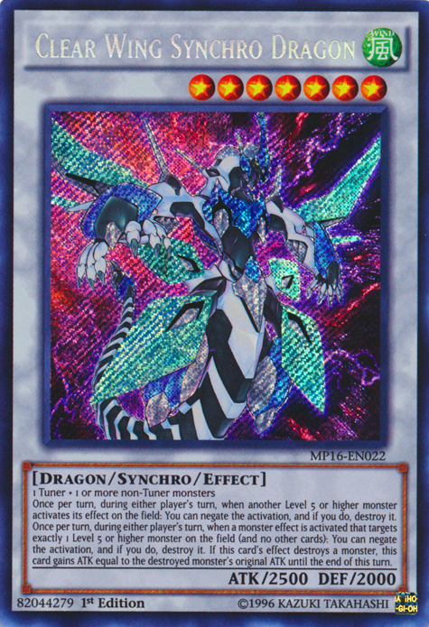 Clear Wing Synchro Dragon [MP16-EN022] Secret Rare | Cracking-Singles