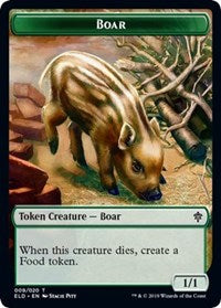 Boar // Food (15) Double-sided Token [Throne of Eldraine Tokens] | Cracking-Singles