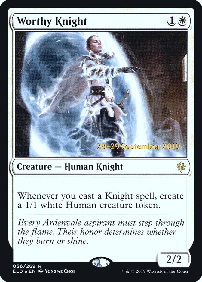 Worthy Knight  [Throne of Eldraine Prerelease Promos] | Cracking-Singles