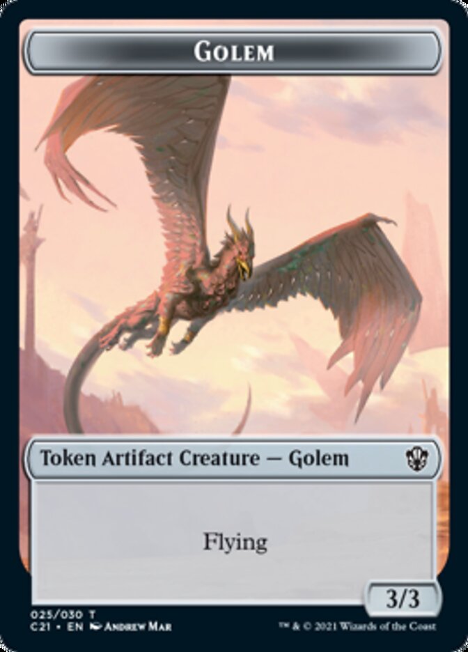 Golem // Thopter Token (025/030) [Commander 2021 Tokens] | Cracking-Singles