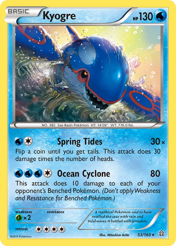 Kyogre (53/160) (Theme Deck Exclusive) [XY: Primal Clash] | Cracking-Singles