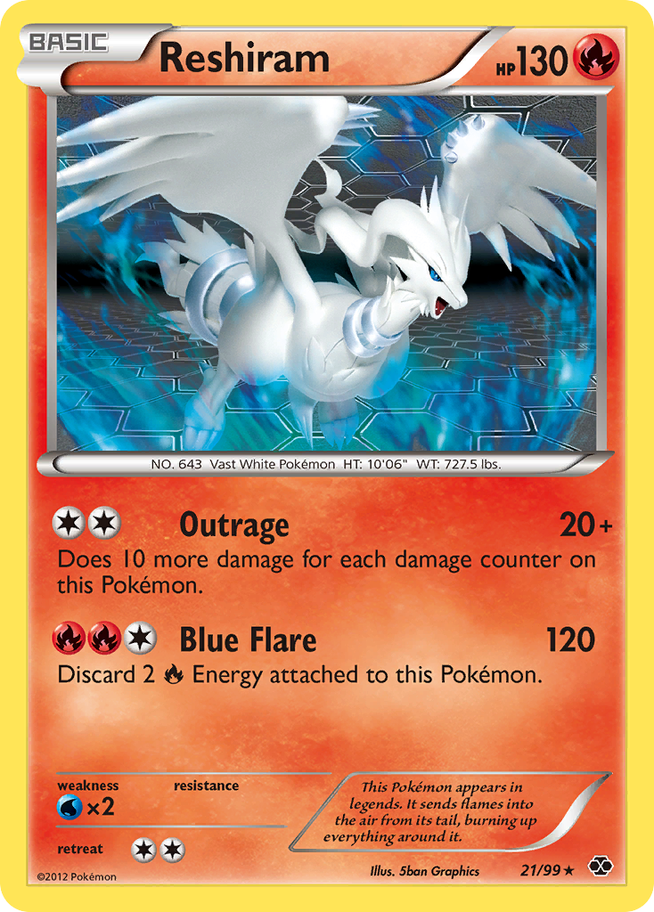 Reshiram (21/99) [Black & White: Next Destinies] | Cracking-Singles