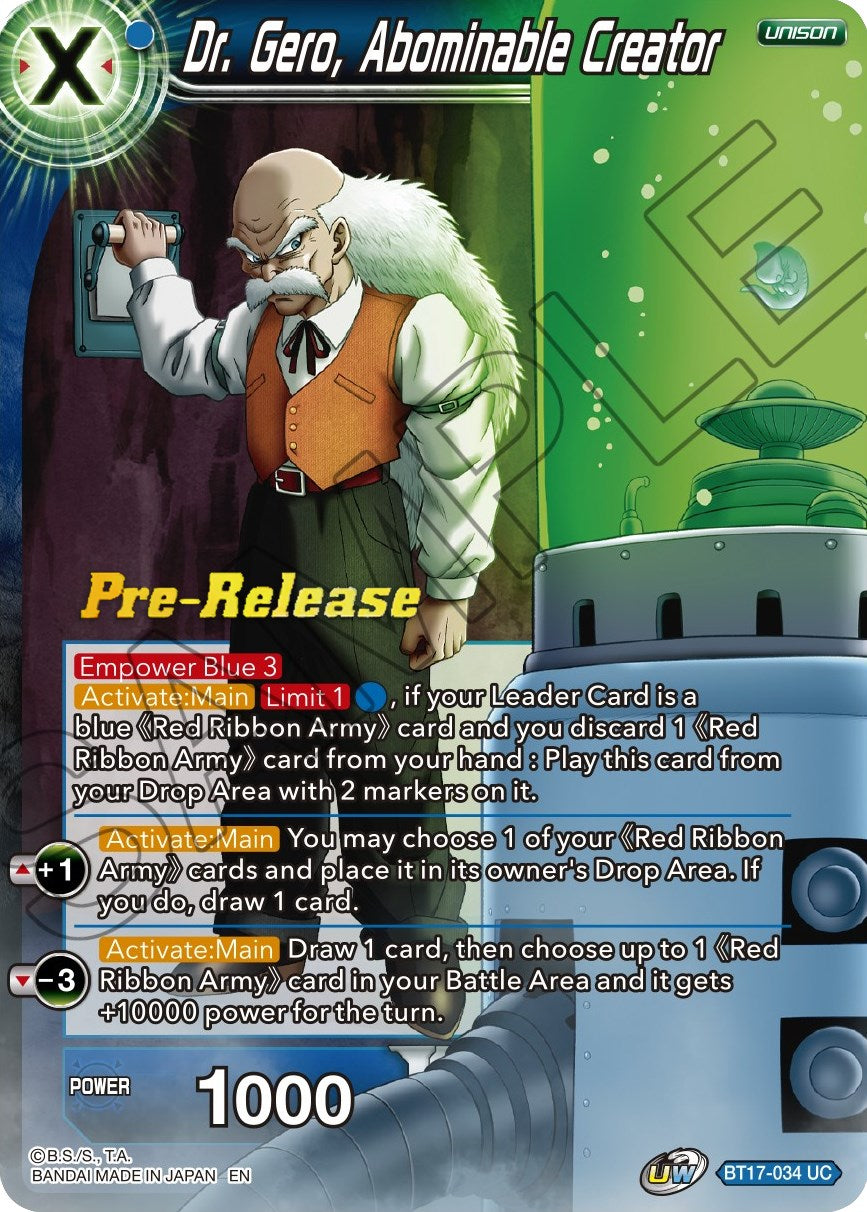 Dr. Gero, Abominable Creator (BT17-034) [Ultimate Squad Prerelease Promos] | Cracking-Singles