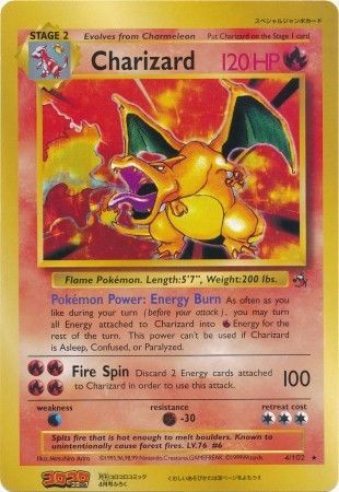 Charizard (4/102) (CoroCoro Promo) (Jumbo Card) [Base Set Unlimited] | Cracking-Singles